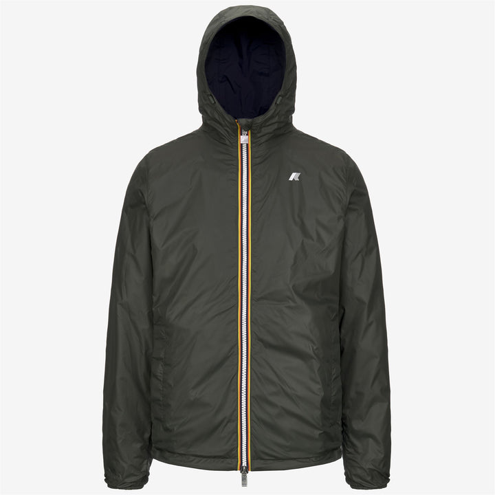 Jackets Man JAKE PLUS.2 DOUBLE Short BLUE D-GREEN B Dressed Front (jpg Rgb)	