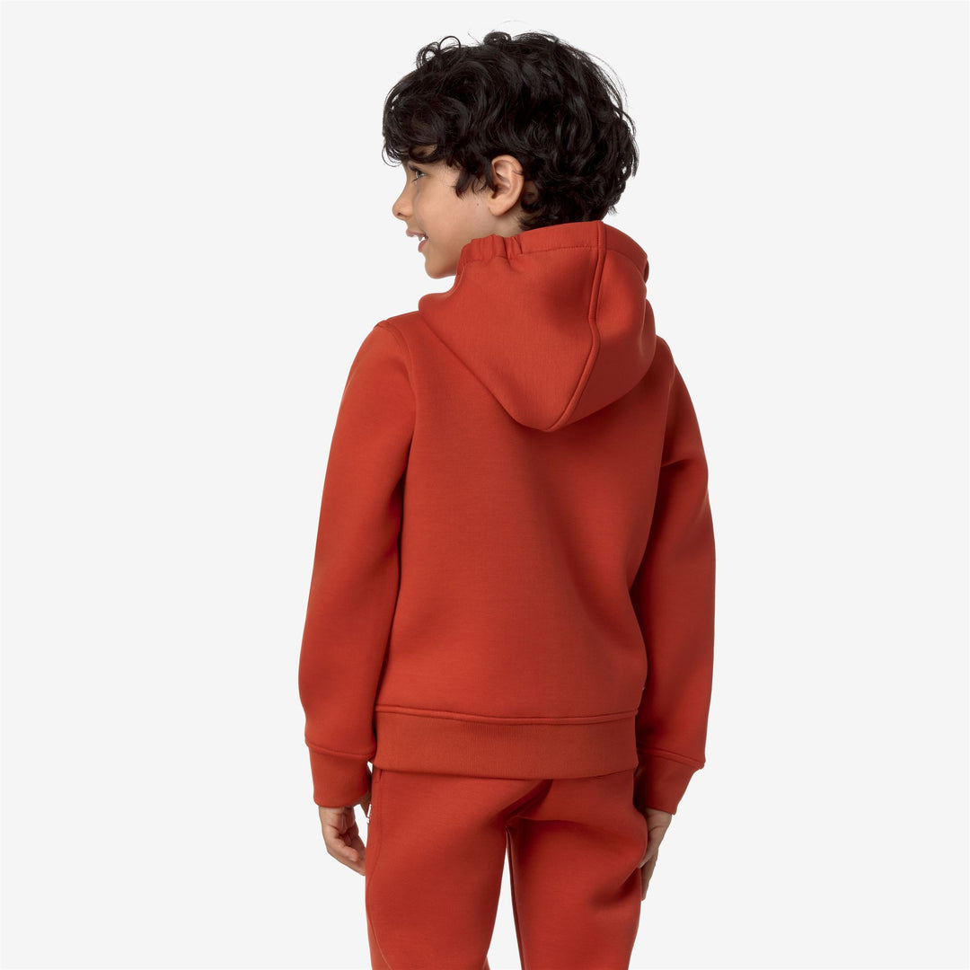 Fleece Boy P. BERENGER SPACER Jacket RED POMPEIAN Dressed Front Double		