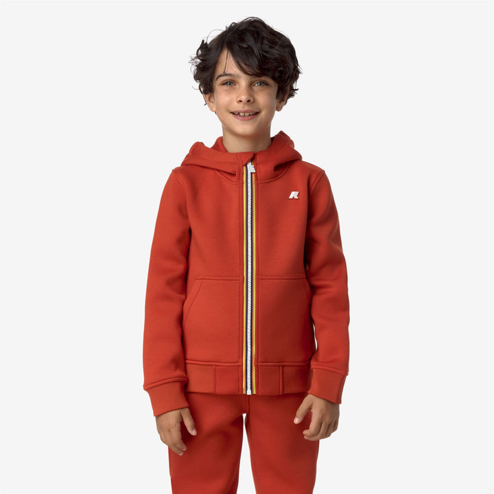 Fleece Boy P. BERENGER SPACER Jacket RED POMPEIAN Dressed Back (jpg Rgb)		