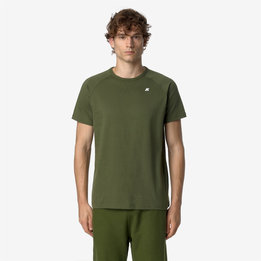 T-ShirtsTop Man EDWING JS PEACH T-Shirt GREEN CYPRESS Dressed Back (jpg Rgb)		