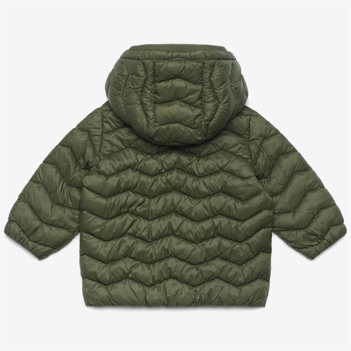 Jackets Kid unisex E. JACK QUILTED WARM Short GREEN CYPRESS Dressed Front (jpg Rgb)	