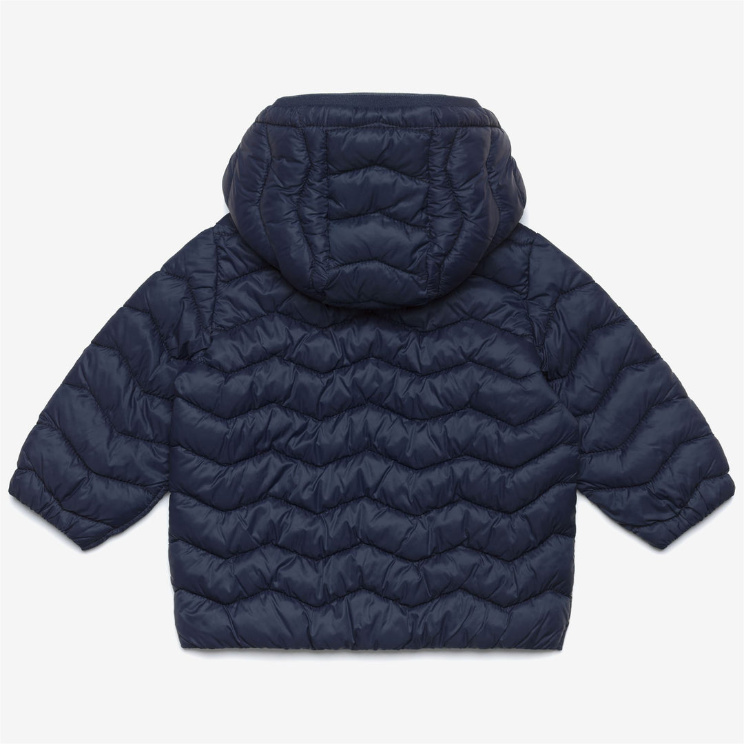 Jackets Kid unisex E. JACK QUILTED WARM Short BLUE DEPTH Dressed Front (jpg Rgb)	