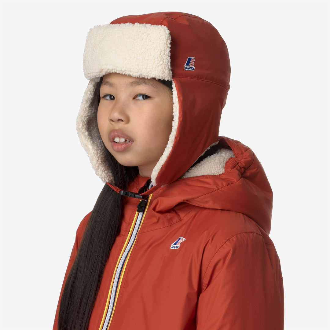 Headwear Kid unisex P. LE VRAI 3.0 FEBRUUS ORSETTO Cap ECRU-RED POMPEIAN Dressed Back (jpg Rgb)		