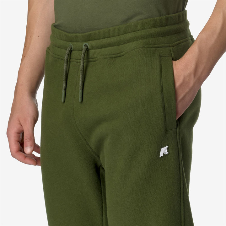 Pants Man MICKYEL HEAVY FLEECE Sport Trousers GREEN CYPRESS Detail Double				