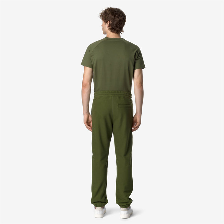 Pants Man MICKYEL HEAVY FLEECE Sport Trousers GREEN CYPRESS Dressed Front Double		