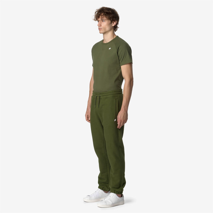 Pants Man MICKYEL HEAVY FLEECE Sport Trousers GREEN CYPRESS Detail (jpg Rgb)			