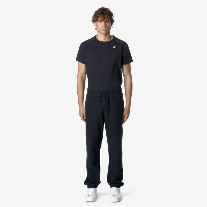 Pants Man MICKYEL HEAVY FLEECE Sport Trousers BLUE DEPTH Dressed Back (jpg Rgb)		