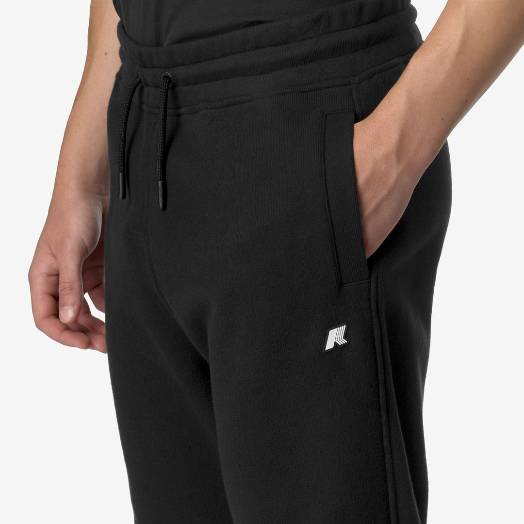 Pants Man MICKYEL HEAVY FLEECE Sport Trousers BLACK PURE Detail Double				