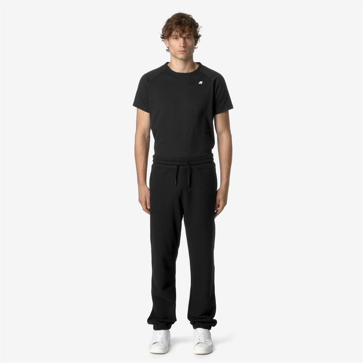 Pants Man MICKYEL HEAVY FLEECE Sport Trousers BLACK PURE Dressed Back (jpg Rgb)		