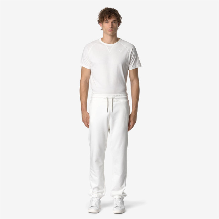 Pants Man MICKYEL HEAVY FLEECE Sport Trousers WHITE GARDENIA Dressed Back (jpg Rgb)		