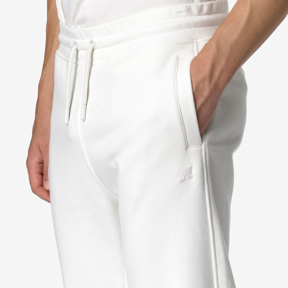 Pants Man MICKYEL HEAVY FLEECE Sport Trousers WHITE GARDENIA Detail Double				