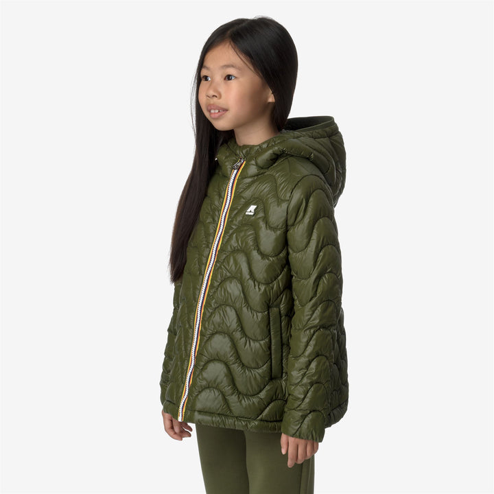 Jackets Girl P. MADLAINE QUILTED WARM Short GREEN CYPRESS Detail (jpg Rgb)			