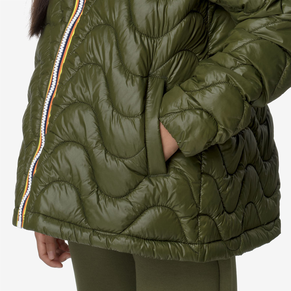 Jackets Girl P. MADLAINE QUILTED WARM Short GREEN CYPRESS Detail Double				