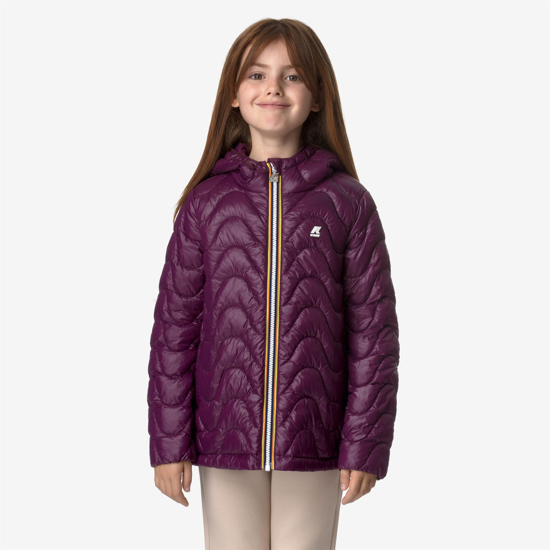 Jackets Girl P. MADLAINE QUILTED WARM Short VIOLET DK PURPLE Dressed Back (jpg Rgb)		