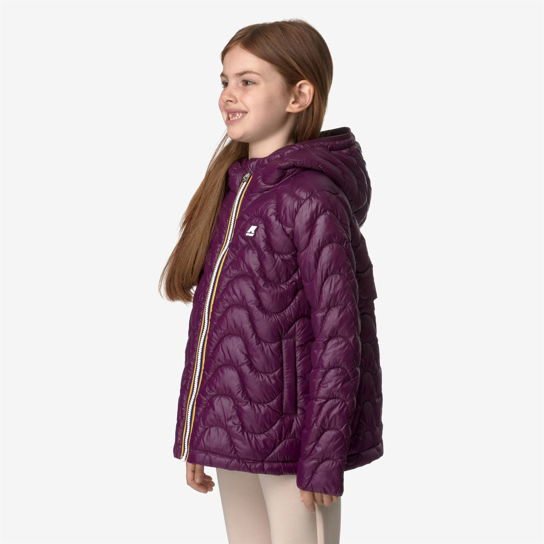 Jackets Girl P. MADLAINE QUILTED WARM Short VIOLET DK PURPLE Detail (jpg Rgb)			