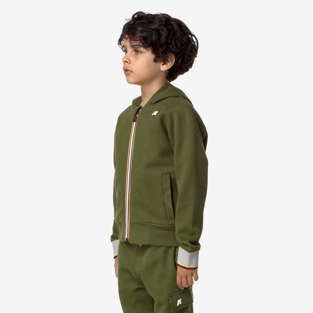 Fleece Boy P. ANTHONY STRIPES Jacket GREEN CYPRESS Detail (jpg Rgb)			