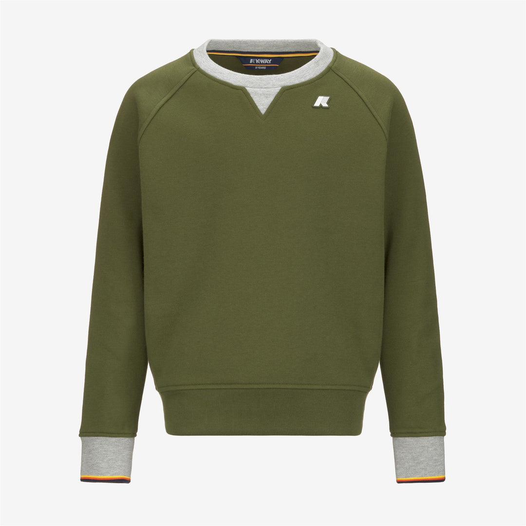 Fleece Boy P. BAPTISTE STRIPES Pull Over GREEN CYPRESS Photo (jpg Rgb)			