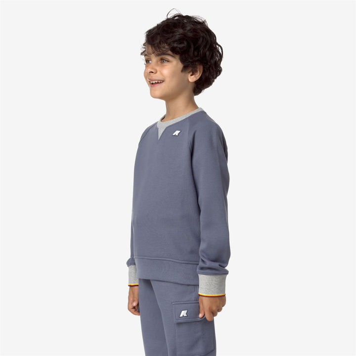 Fleece Boy P. BAPTISTE STRIPES Pull Over GREY BLUE AVIO Detail (jpg Rgb)			