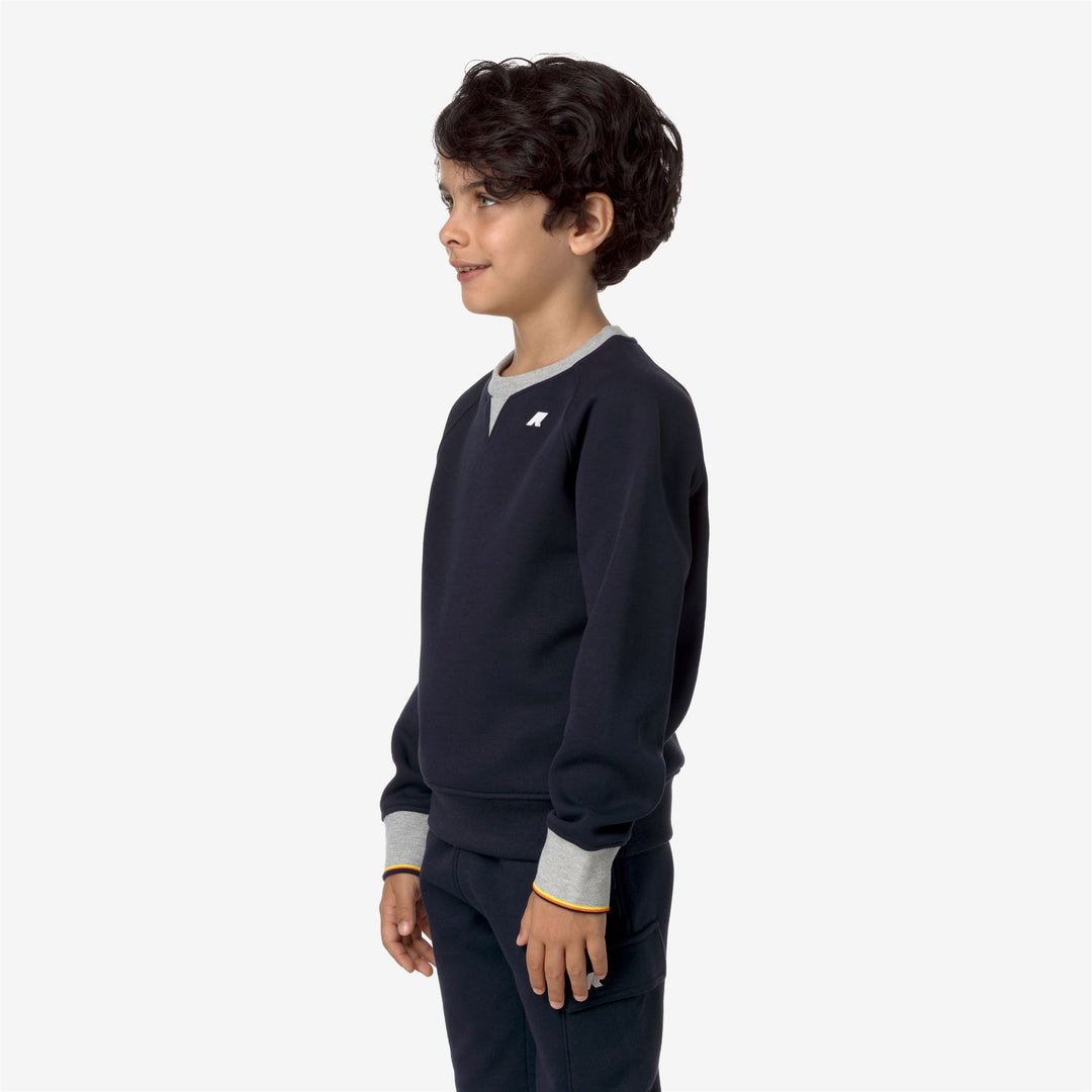 Fleece Boy P. BAPTISTE STRIPES Pull Over BLUE DEPTH Detail (jpg Rgb)			