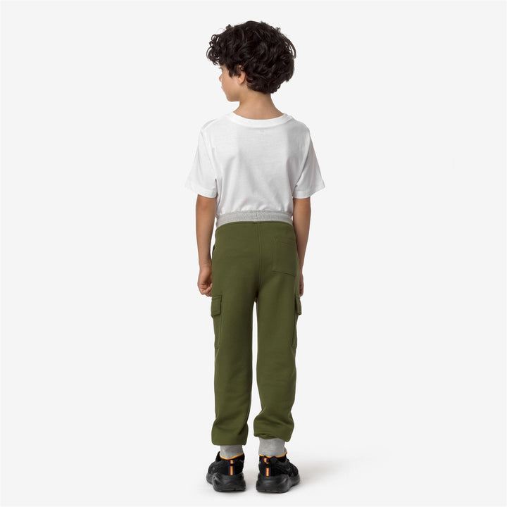 Pants Boy P. MICK STRIPES Sport Trousers GREEN CYPRESS Dressed Front Double		