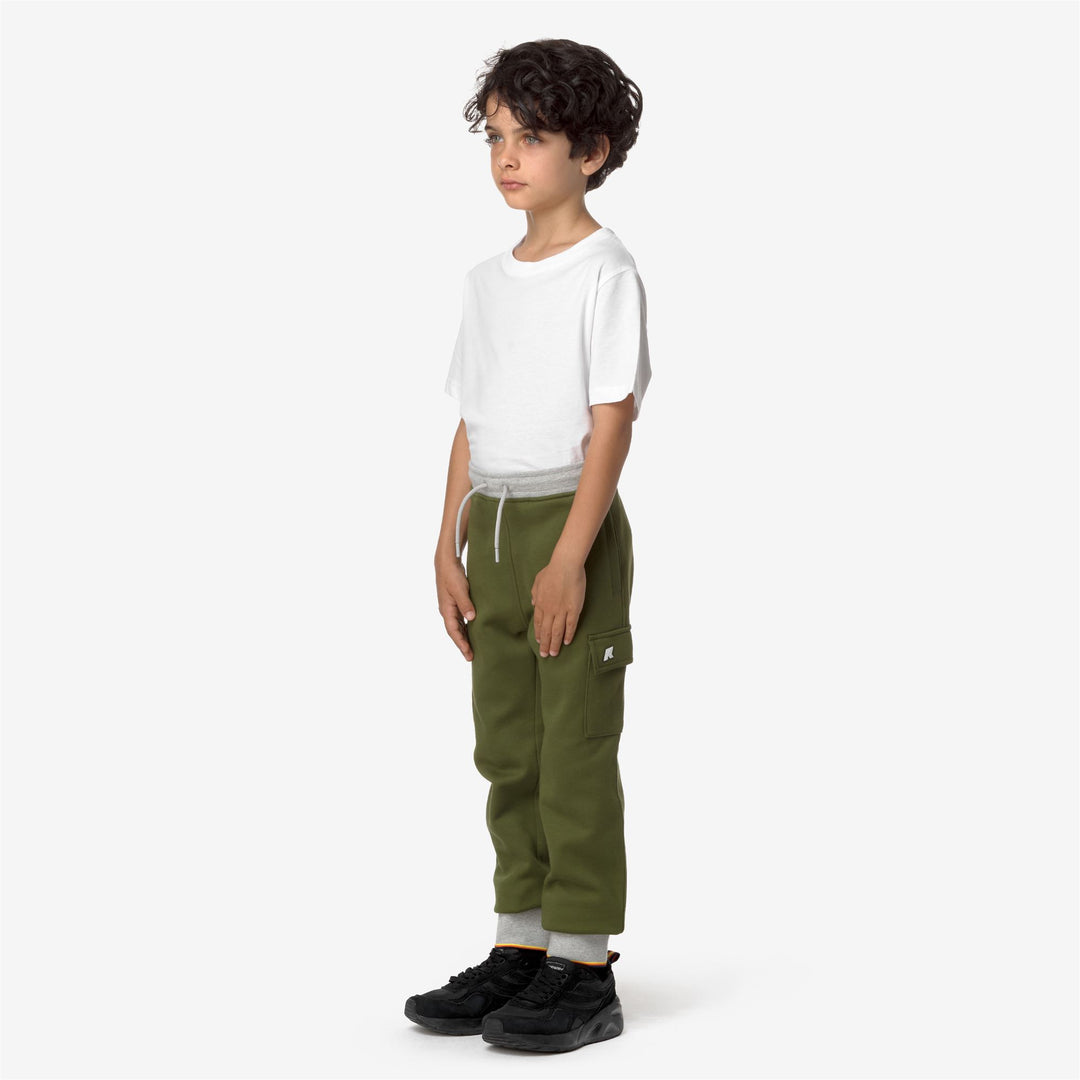 Pants Boy P. MICK STRIPES Sport Trousers GREEN CYPRESS Detail (jpg Rgb)			