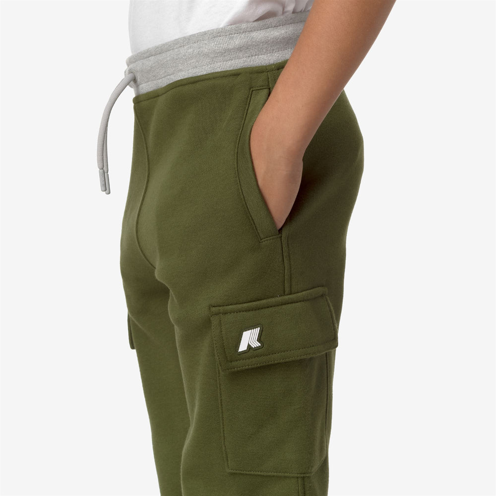 Pants Boy P. MICK STRIPES Sport Trousers GREEN CYPRESS Detail Double				