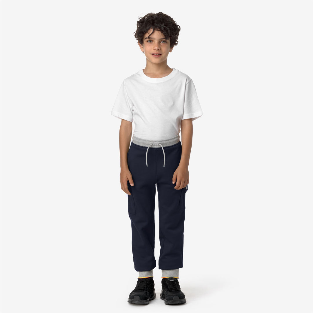 Pants Boy P. MICK STRIPES Sport Trousers BLUE DEPTH Dressed Back (jpg Rgb)		