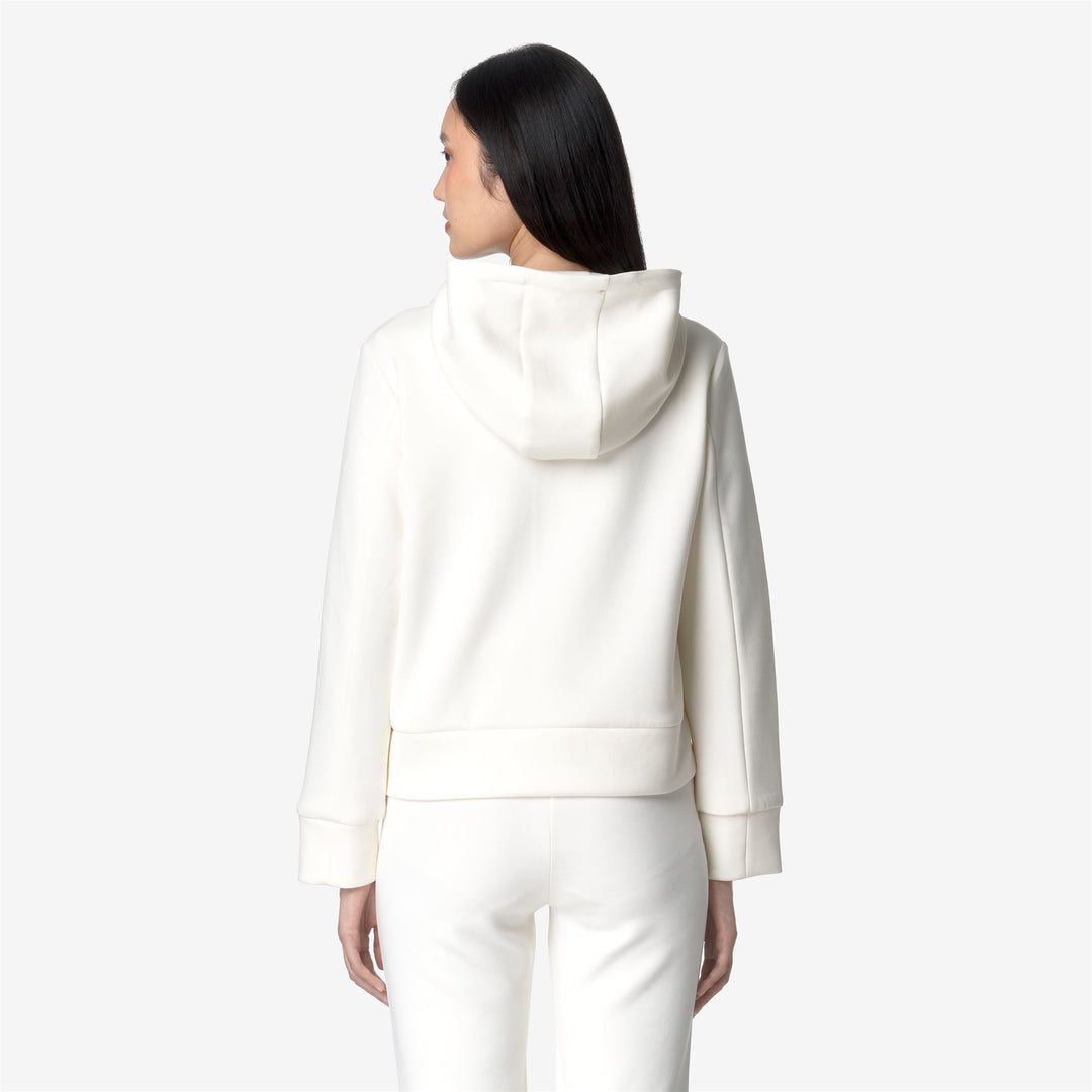 Fleece Woman DIVINE LIGHT SPACER Jacket WHITE GARDENIA Dressed Front Double		