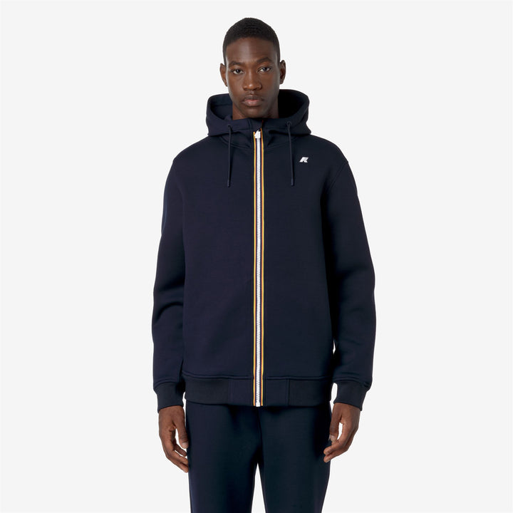 Fleece Man RAINER SPACER Jacket BLUE DEPTH Dressed Back (jpg Rgb)		