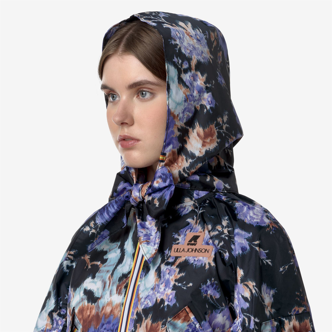 Scarves Woman MAYA GRAPHIC UJ Headscarf COBALT Dressed Side (jpg Rgb)		