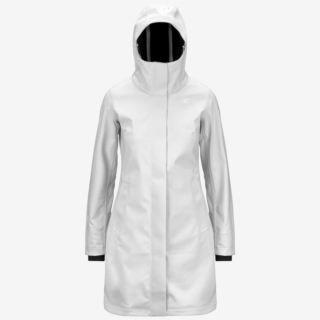 Jackets Woman STEPHY BONDED 3/4 LENGTH WHITE G-BLUE D Photo (jpg Rgb)			