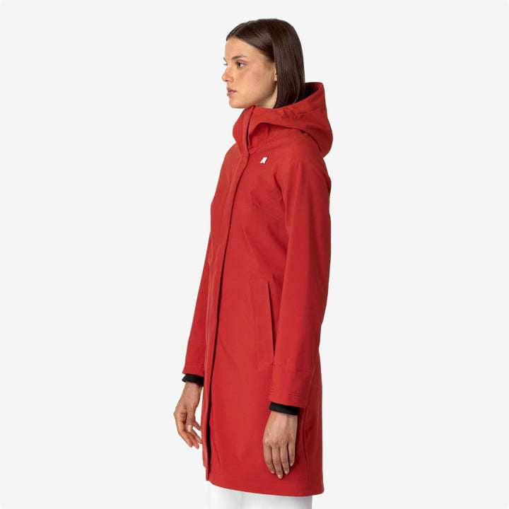 Jackets Woman STEPHY BONDED 3/4 LENGTH RED P-BLUE D Detail (jpg Rgb)			