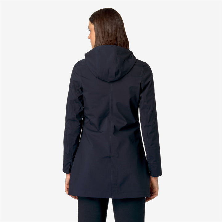 Jackets Woman MATHY BONDED 3/4 LENGTH BLUE DEPTH-BLUE DEPTH Dressed Front Double		