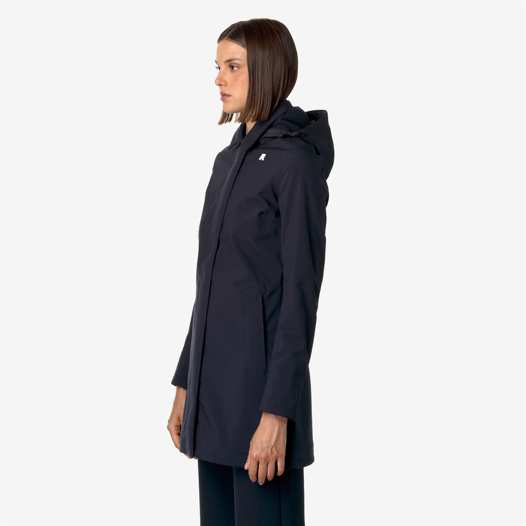 Jackets Woman MATHY BONDED 3/4 LENGTH BLUE DEPTH-BLUE DEPTH Detail (jpg Rgb)			