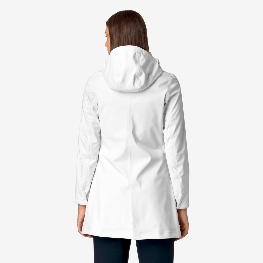 Jackets Woman MATHY BONDED 3/4 LENGTH WHITE G-BLUE D Dressed Front Double		