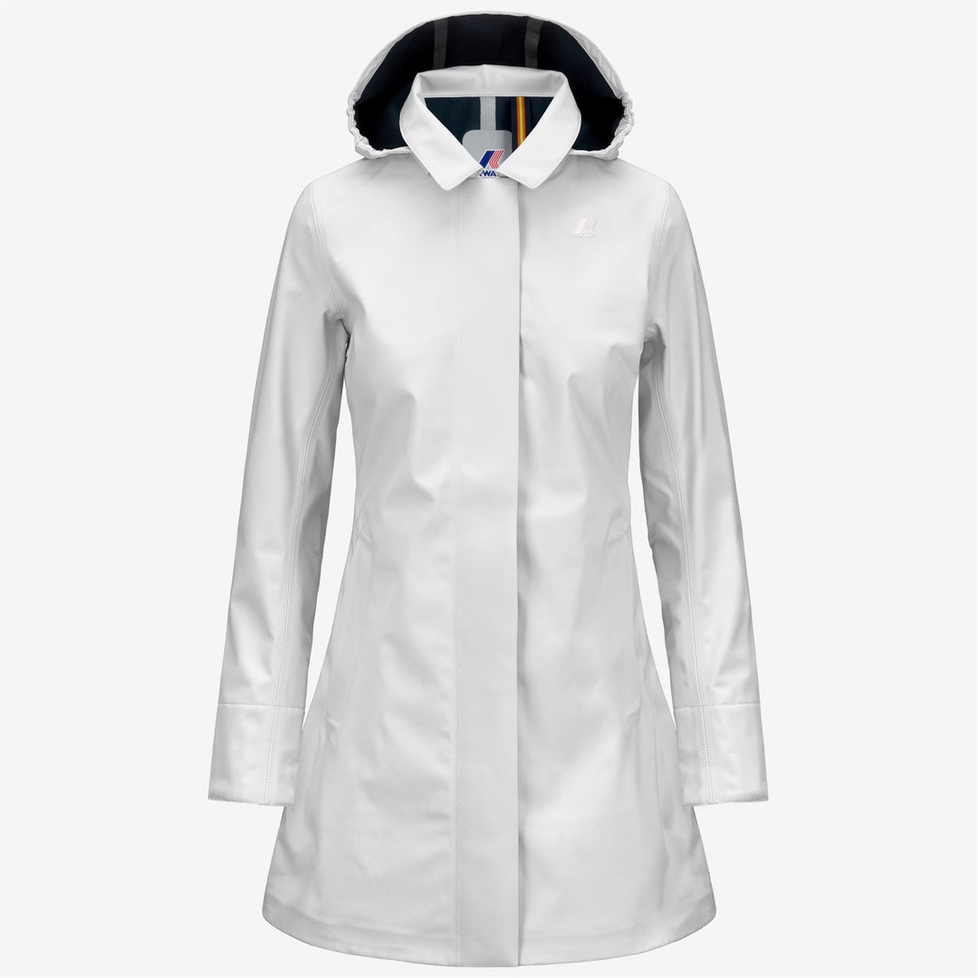 Jackets Woman MATHY BONDED 3/4 LENGTH WHITE G-BLUE D Photo (jpg Rgb)			