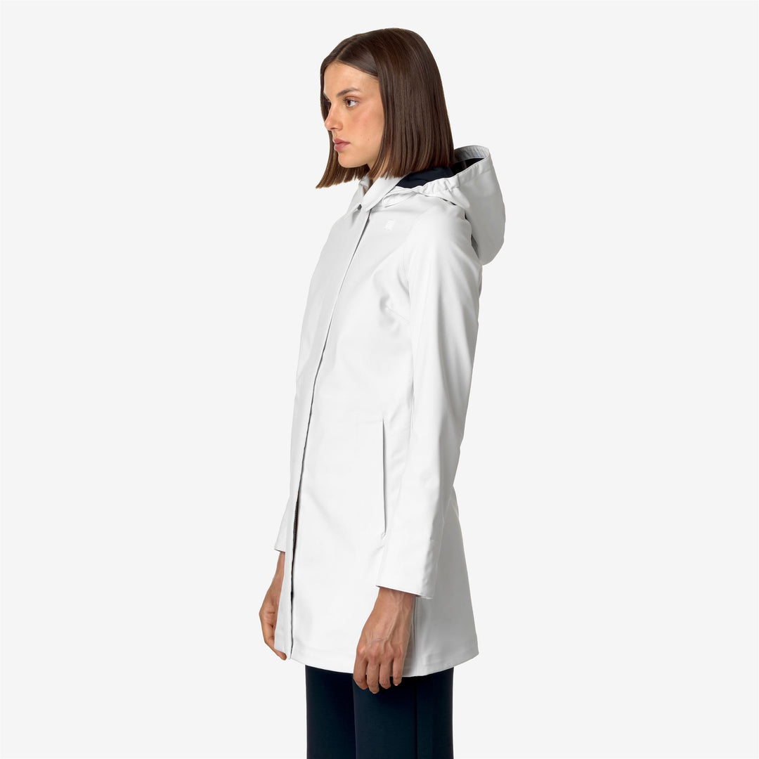 Jackets Woman MATHY BONDED 3/4 LENGTH WHITE G-BLUE D Detail (jpg Rgb)			