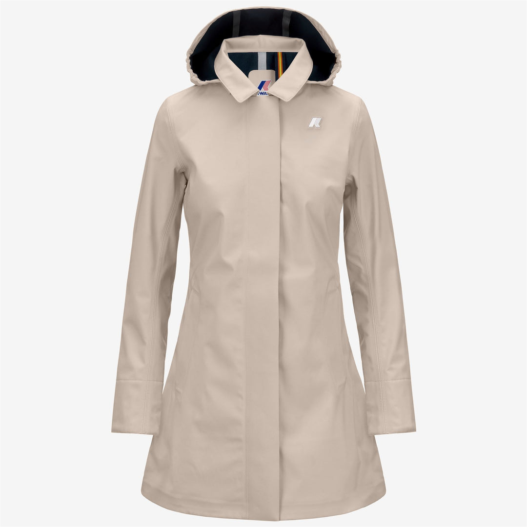 Jackets Woman MATHY BONDED 3/4 LENGTH BEIGE G-BLUE D Photo (jpg Rgb)			