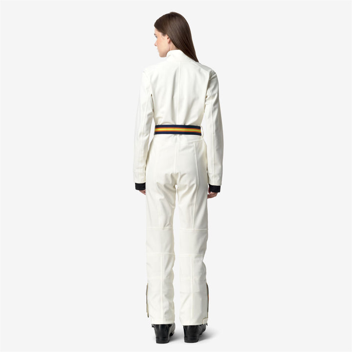 Sport Suits Woman LECHERE ICONICTAPE Coverall Suit WHITE GARDENIA Dressed Front Double		