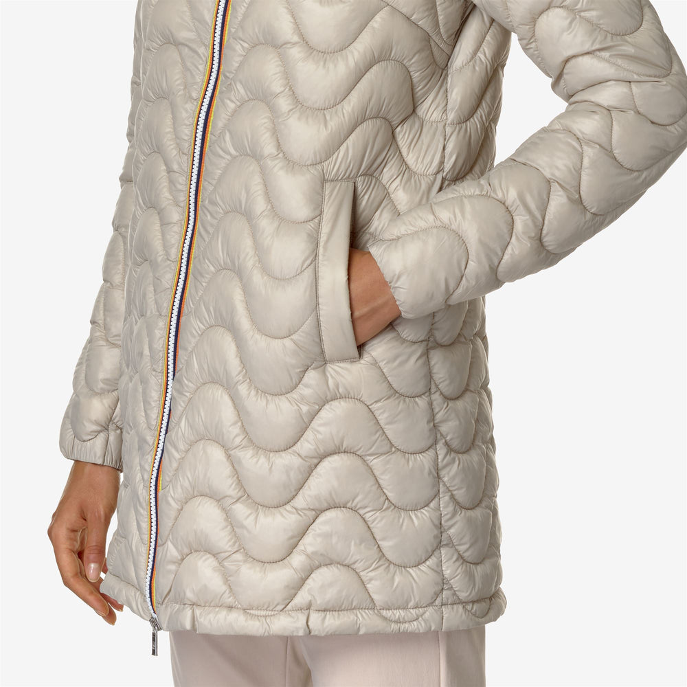 Jackets Woman SOPHIE QUILTED WARM Mid BEIGE GREY Detail Double				