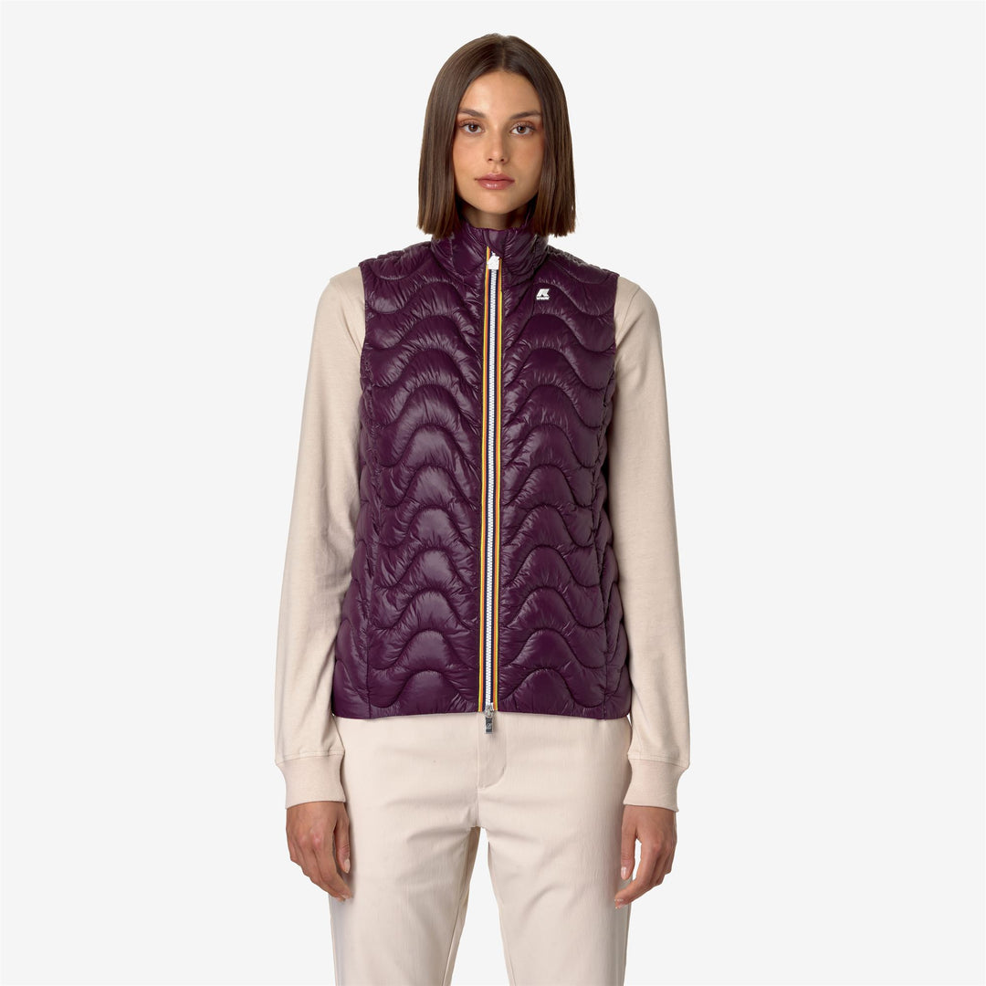 Jackets Woman VIOLE QUILTED WARM Short VIOLET DK PURPLE Dressed Back (jpg Rgb)		