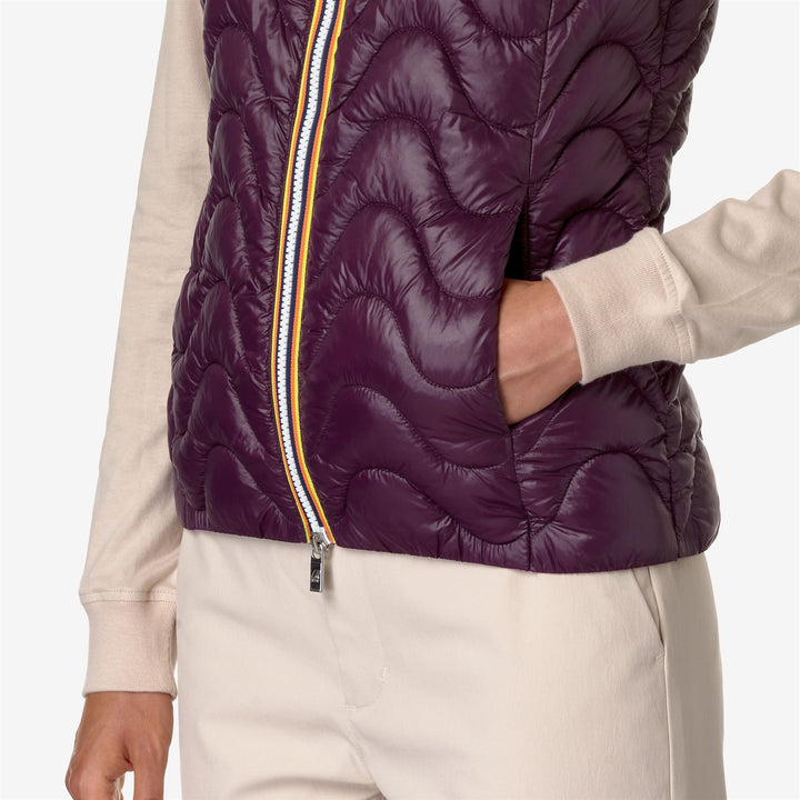 Jackets Woman VIOLE QUILTED WARM Short VIOLET DK PURPLE Detail Double				