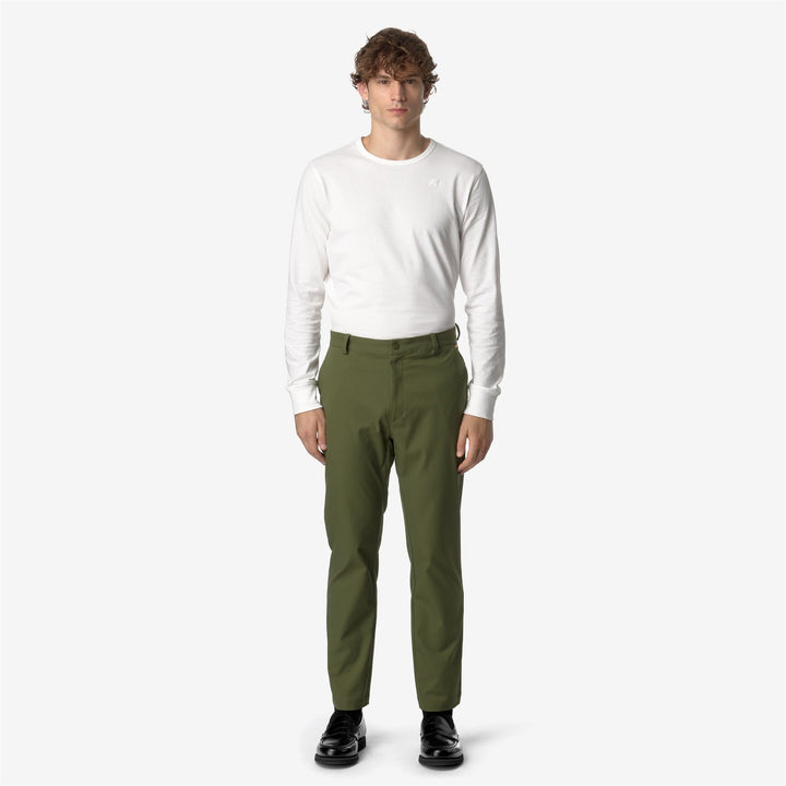 Pants Unisex ELIA TWILL PEACH CHINO GREEN CYPRESS Dressed Back (jpg Rgb)		