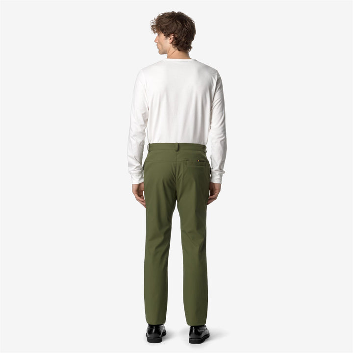 Pants Unisex ELIA TWILL PEACH CHINO GREEN CYPRESS Dressed Front Double		