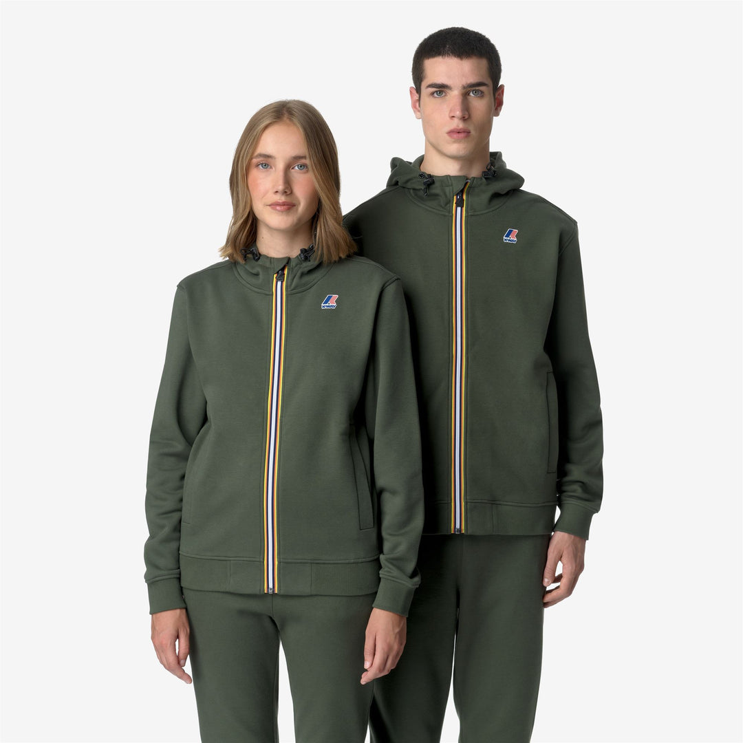 Fleece Unisex LE VRAI ARROUX HV POLY CO Jacket GREEN BLACKISH Detail Double				