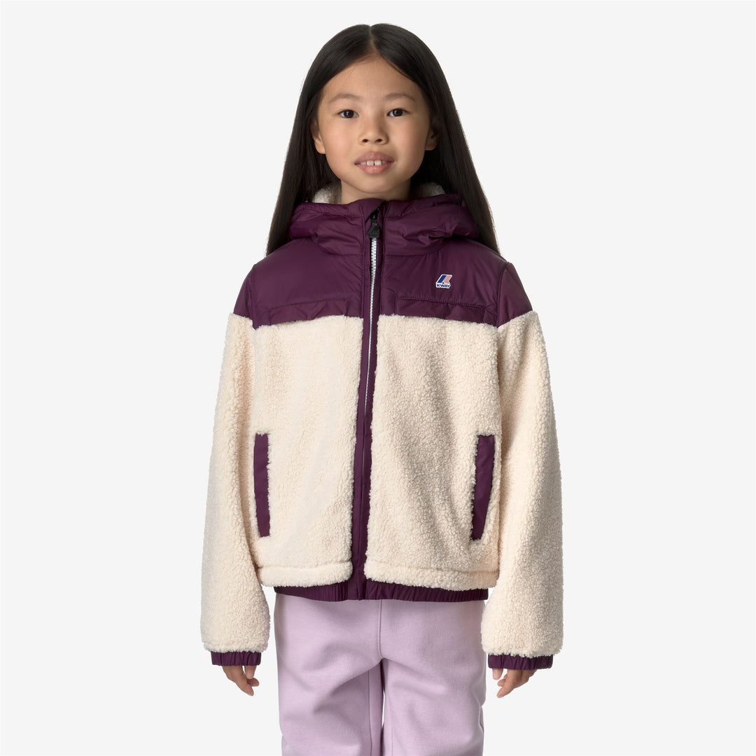 Fleece Kid unisex P. JILDAZ ORSETTO Jacket ECRU Dressed Back (jpg Rgb)		