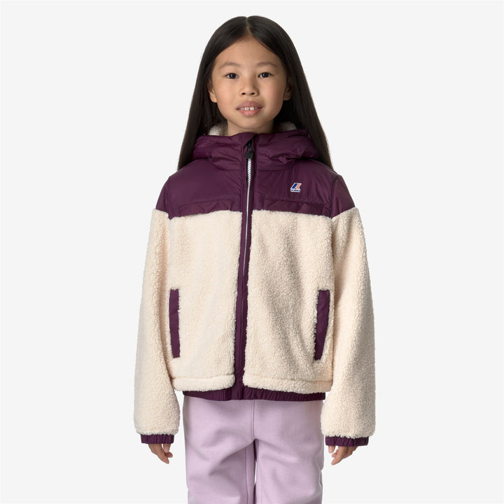 Fleece Kid unisex P. JILDAZ ORSETTO Jacket ECRU Dressed Back (jpg Rgb)		