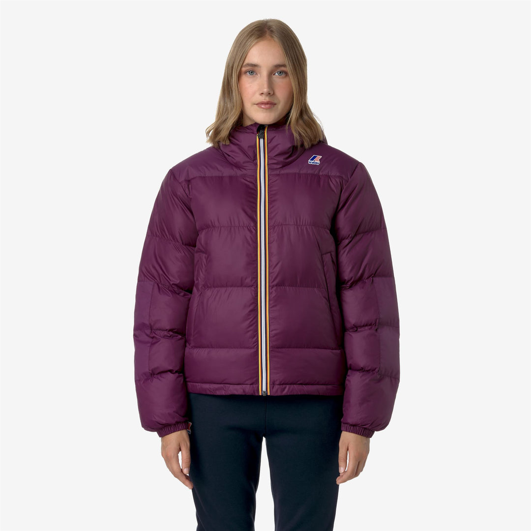 Jackets Unisex LE VRAI 3.0 CLAUDE HEAVY WARM Mid VIOLET DK PURPLE Dressed Back (jpg Rgb)		