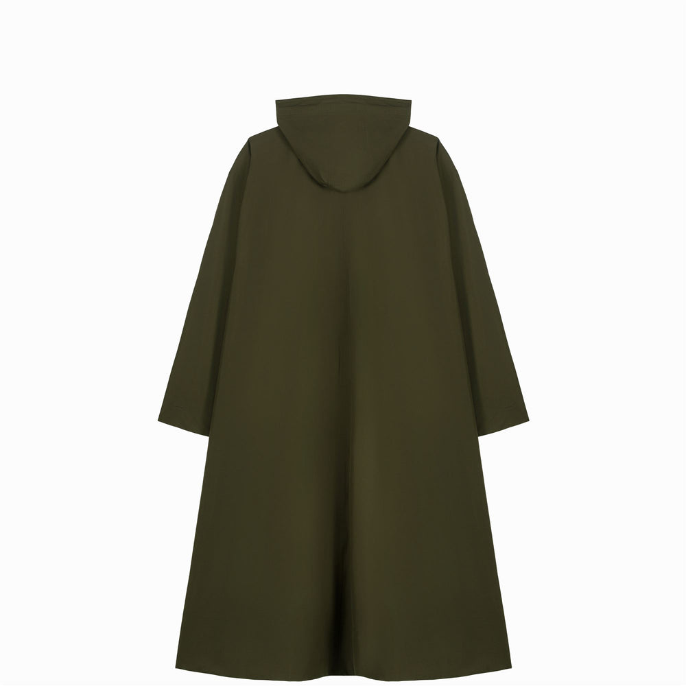 Jackets Woman LE VRAI 2.1 AMIABLE PRADEL SOEUR Long GREEN PARSLEY Dressed Front (jpg Rgb)	