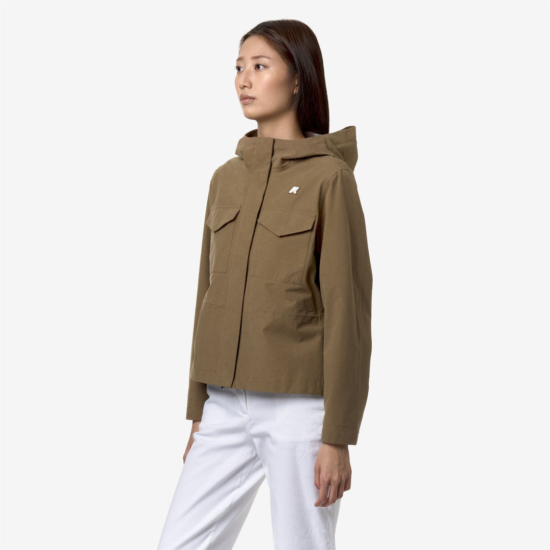 Jackets Woman IVETTE COTTON FEEL Mid BROWN CORDA Detail (jpg Rgb)			